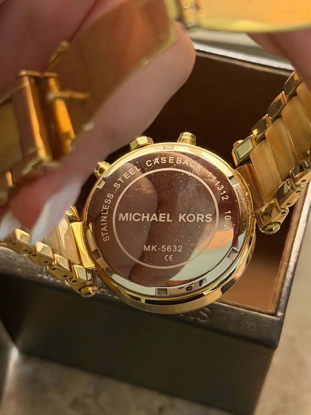 Michael Kors Black Embossed Leather Watch Box